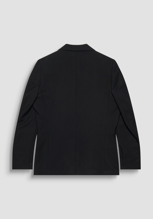 REGULAR FIT "CORA" JACKET IN BLACK VISCOSE AND WOOL BLEND FABRIC - Antony Morato Online Shop