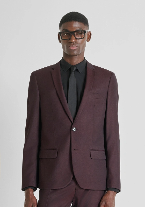 SLIM FIT "BONNIE" JACKET IN VISCOSE BLEND WITH MICRO PATTERN - Antony Morato Online Shop
