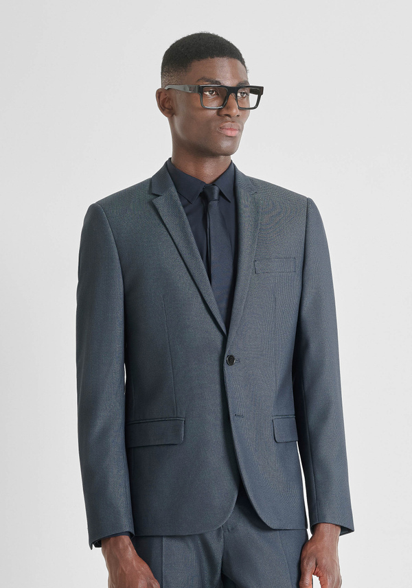 SLIM FIT "BONNIE" JACKET IN VISCOSE BLEND WITH MICRO PATTERN - Antony Morato Online Shop