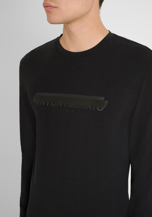 CAMISETA SUPER SLIM FIT DE ALGODÓN ELÁSTICO CON LOGOTIPO ESTAMPADO - Antony Morato Online Shop