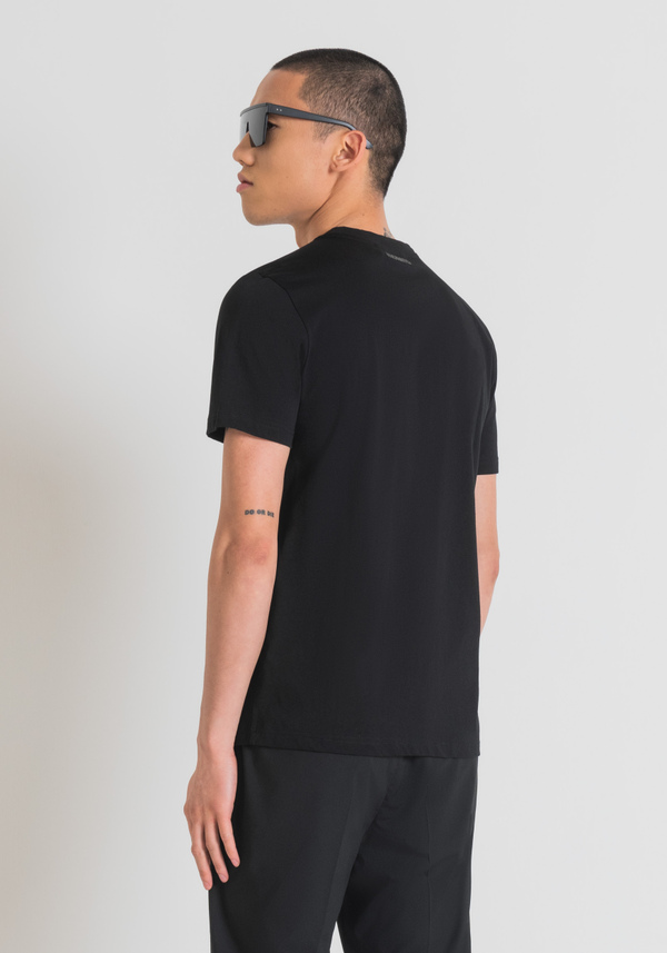 REGULAR FIT WEICHES BAUMWOLLJERSEY T-SHIRT MIT FRONTDRUCK - Antony Morato Online Shop