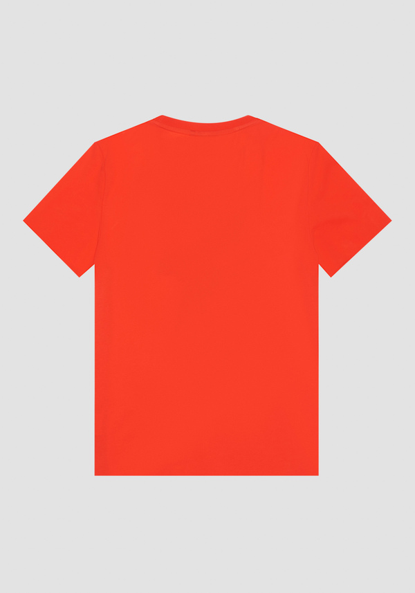 SLIM FIT COTTON T-SHIRT WITH MATT PLASTIC AND RUBBERIZED INJECTION LOGO PRINTING - Antony Morato Online Shop