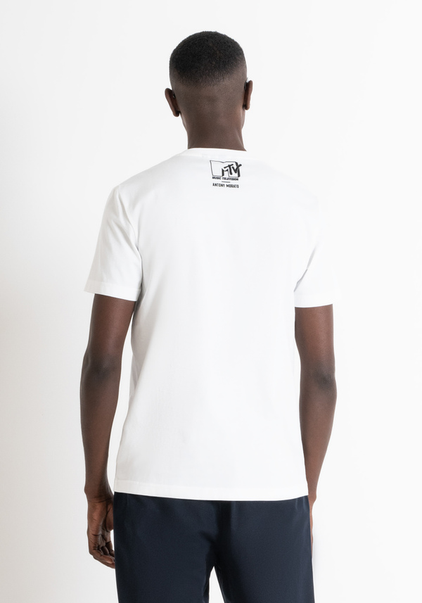T-SHIRT « MTV » COUPE RÉGULIÈRE EN COTON MÉLANGÉ AVEC IMPRESSION - Antony Morato Online Shop