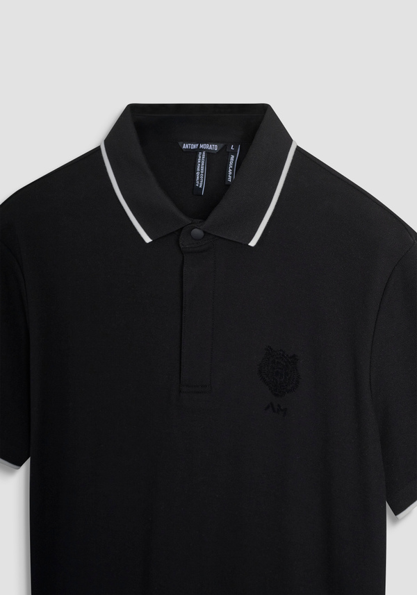 POLO REGULAR FIT EN PIQUÉ DE COTON AVEC LOGO IMPRIMÉ - Antony Morato Online Shop