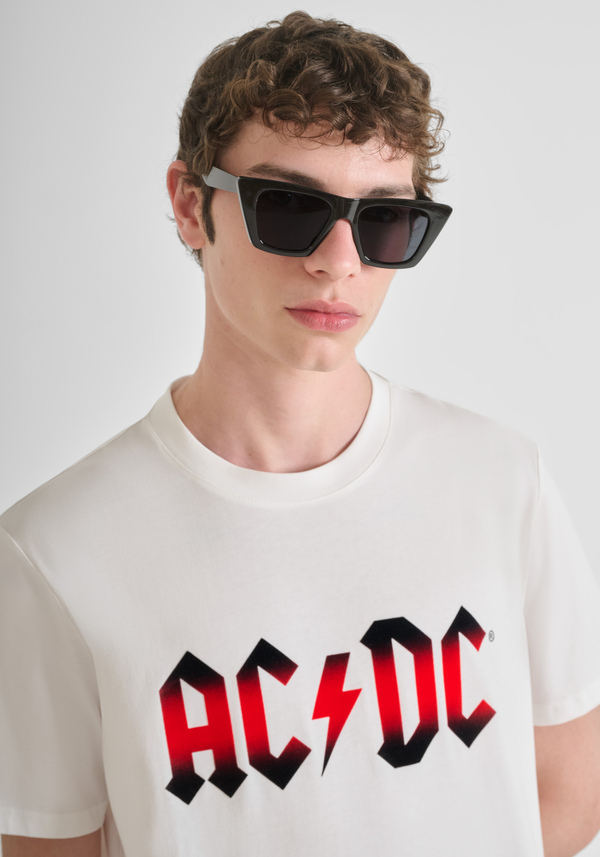 REGULAR FIT COTTON T-SHIRT WITH ACDC PRINT - Antony Morato Online Shop