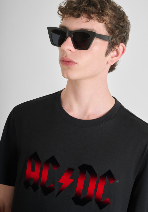 REGULAR FIT COTTON T-SHIRT WITH ACDC PRINT - Antony Morato Online Shop