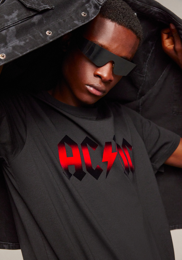 REGULAR FIT COTTON T-SHIRT WITH ACDC PRINT - Antony Morato Online Shop