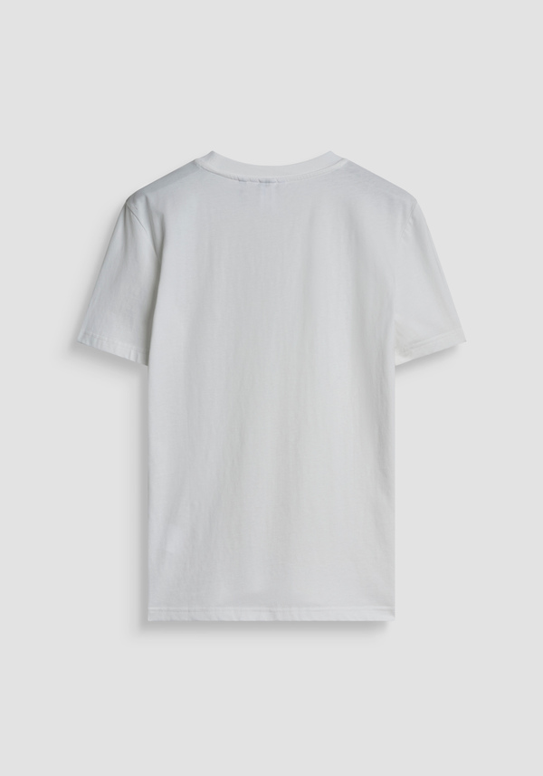 T- REGULAR FIT COTTON JERSEY T-SHIRT WITH RUBBER LOGO PRINT - Antony Morato Online Shop