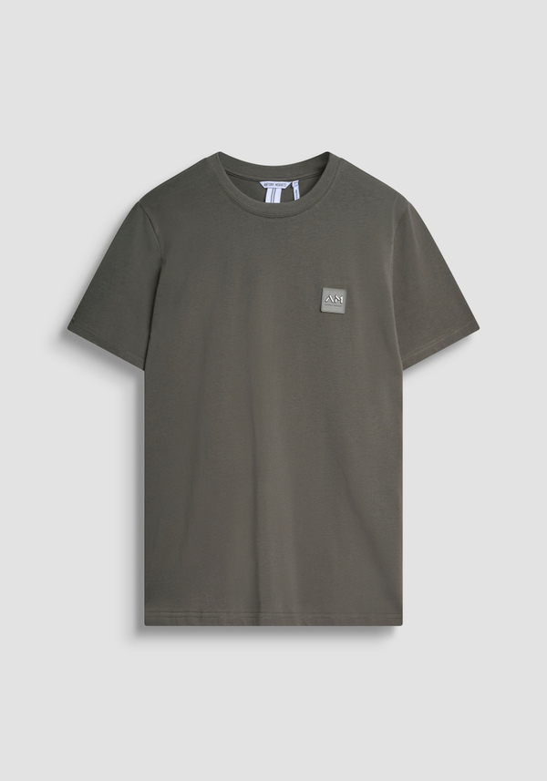 REGULAR FIT COTTON JERSEY T-SHIRT WITH SMALL LOGO PRINT - Antony Morato Online Shop