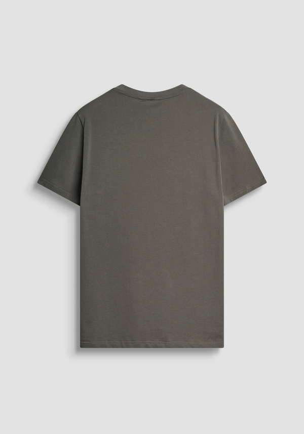 REGULAR FIT COTTON JERSEY T-SHIRT WITH SMALL LOGO PRINT - Antony Morato Online Shop