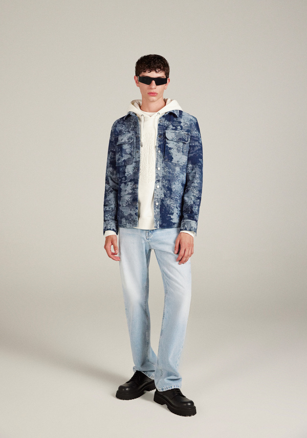 REGULAR FIT SHIRT IN CAMOUFLAGE DENIM - Antony Morato Online Shop