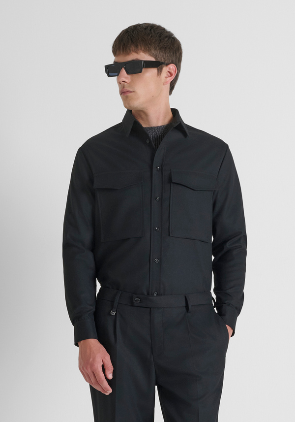 RELAXED FIT SHIRT IN VISCOSE BLEND WARM TOUCH - Antony Morato Online Shop