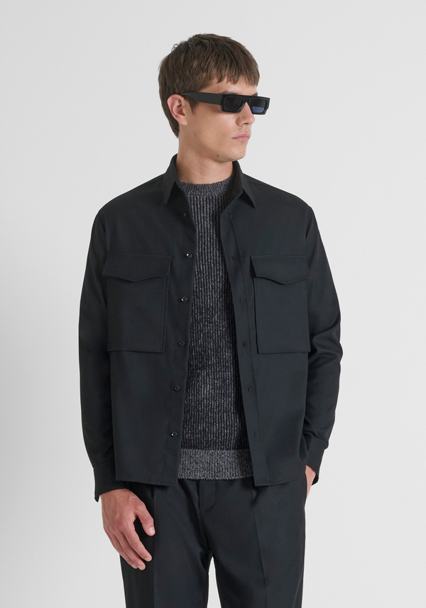 RELAXED FIT SHIRT IN VISCOSE BLEND WARM TOUCH - Antony Morato Online Shop