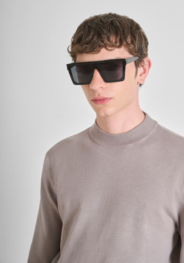 SLIM FIT COTTON JERSEY SWEATER IN STRETCH VISCOSE BLEND WITH COLLAR - Antony Morato Online Shop