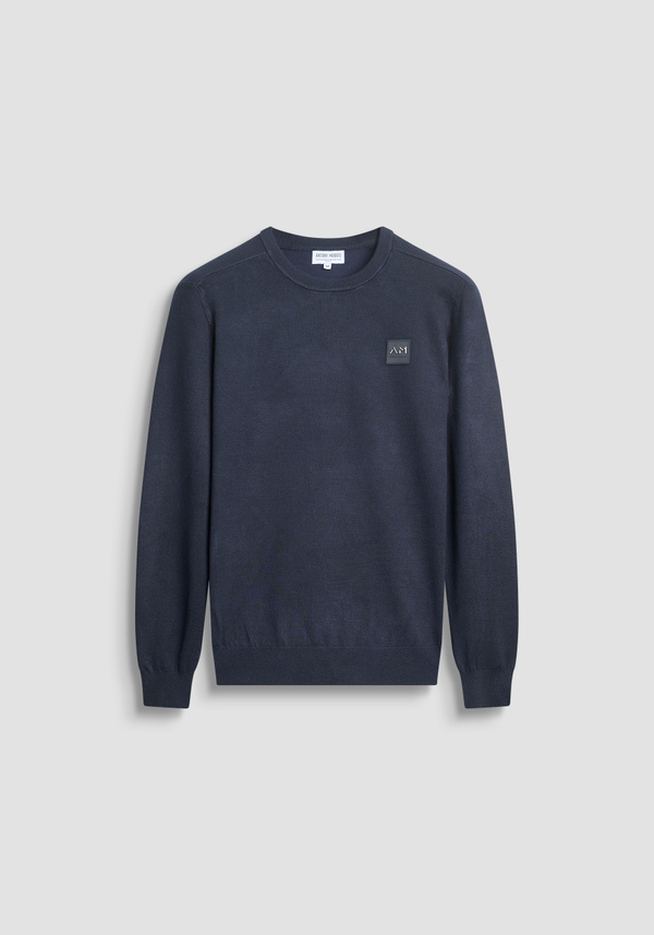 PULLOVER SLIM FIT AUS VISKOSEMISCHUNG MIT LOGO-PATCH - Antony Morato Online Shop