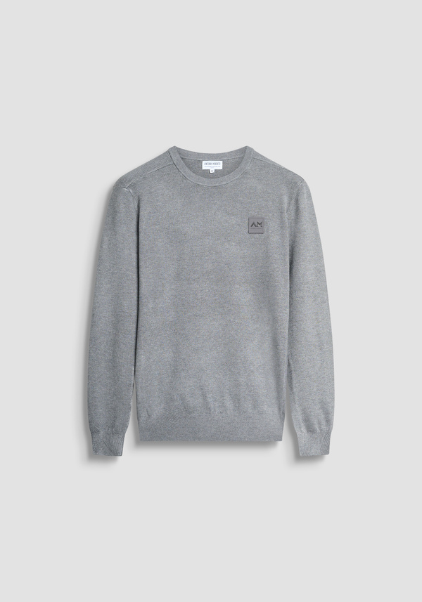 PULL SLIM FIT EN MÉLANGE VISCOSE AVEC PATCH LOGO - Antony Morato Online Shop