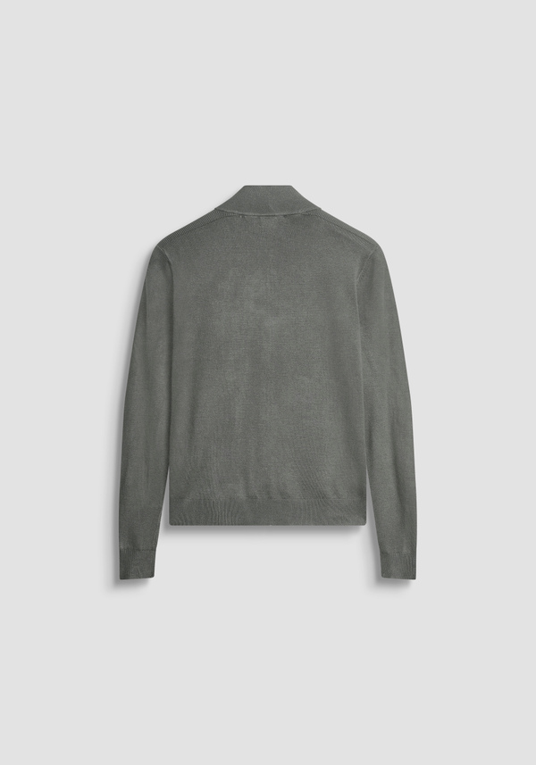 PULL SLIM FIT EN MÉLANGE VISCOSE AVEC PATCH LOGO ET ZIP - Antony Morato Online Shop