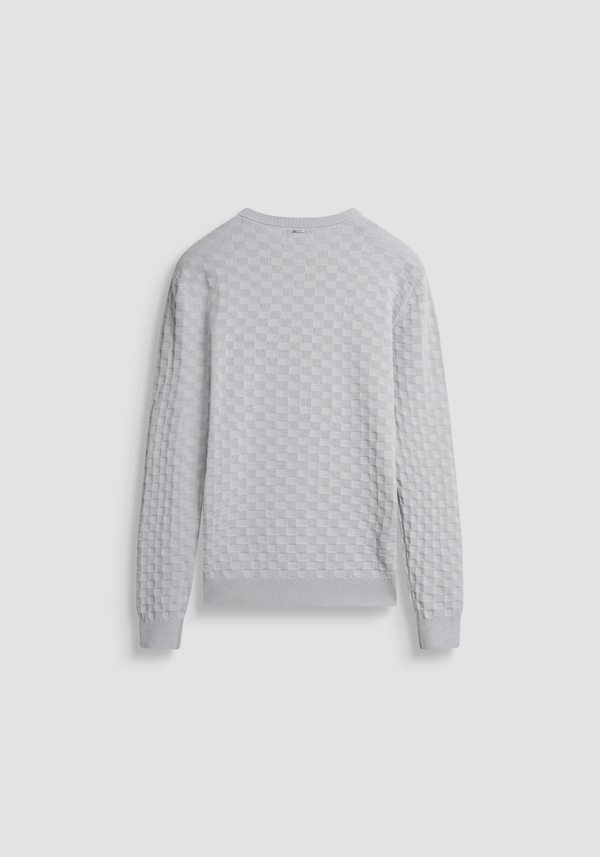 PULL COL ROND COUPE REGULAR EN COTON À MOTIF JACQUARD - Antony Morato Online Shop