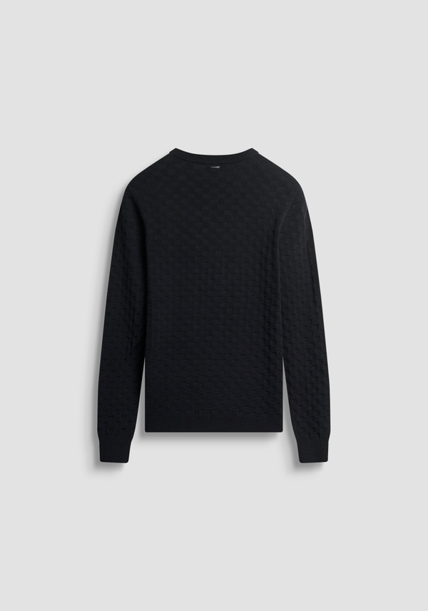 PULL COL ROND COUPE REGULAR EN COTON À MOTIF JACQUARD - Antony Morato Online Shop