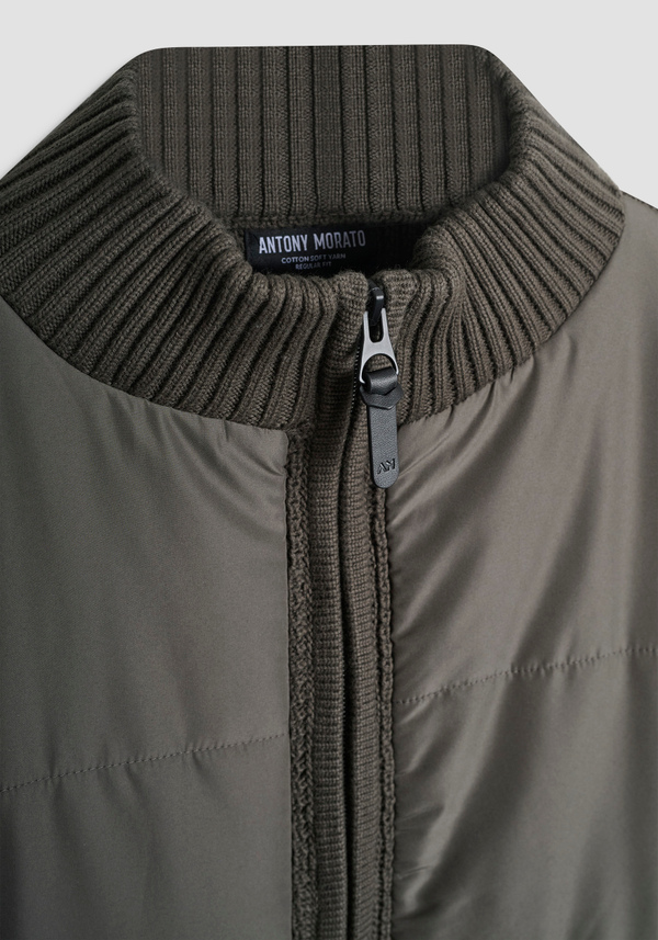 PULL COUPE REGULAR EN COTON DOUX AVEC INSERTS EN TISSU TECHNIQUE - Antony Morato Online Shop