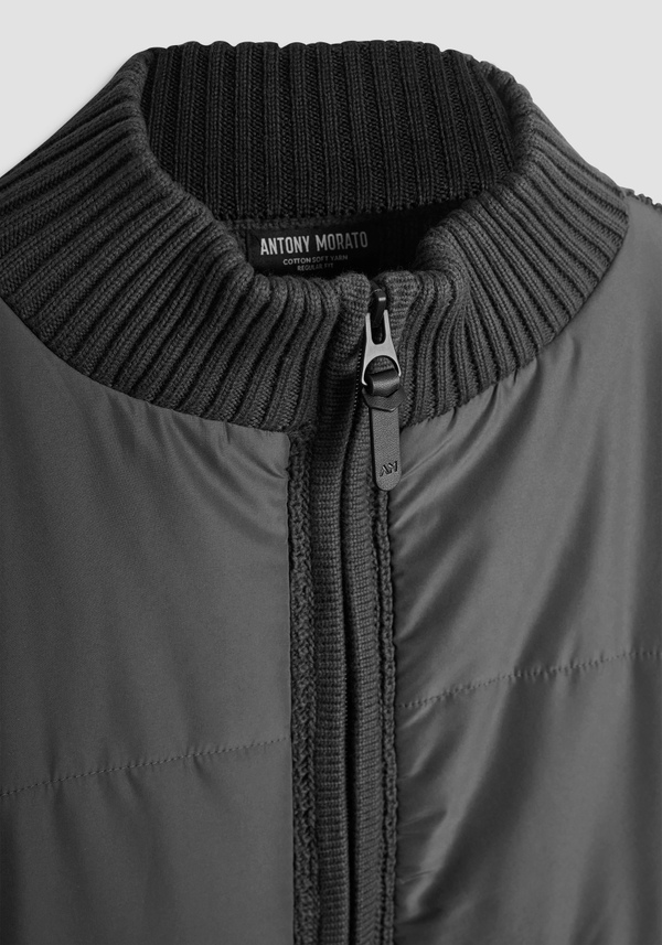 REGULAR FIT SOFT COTTON SWEATER WITH TECHNICAL FABRIC INSERTS - Antony Morato Online Shop