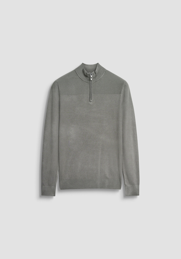 SLIM FIT SWEATER IN VISCOSE BLEND WITH ZIP - Antony Morato Online Shop