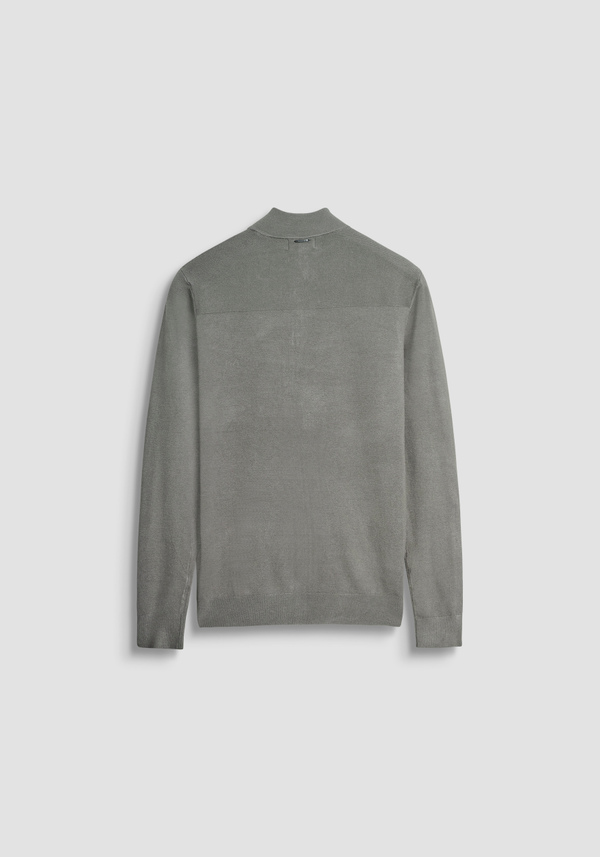 SLIM FIT SWEATER IN VISCOSE BLEND WITH ZIP - Antony Morato Online Shop