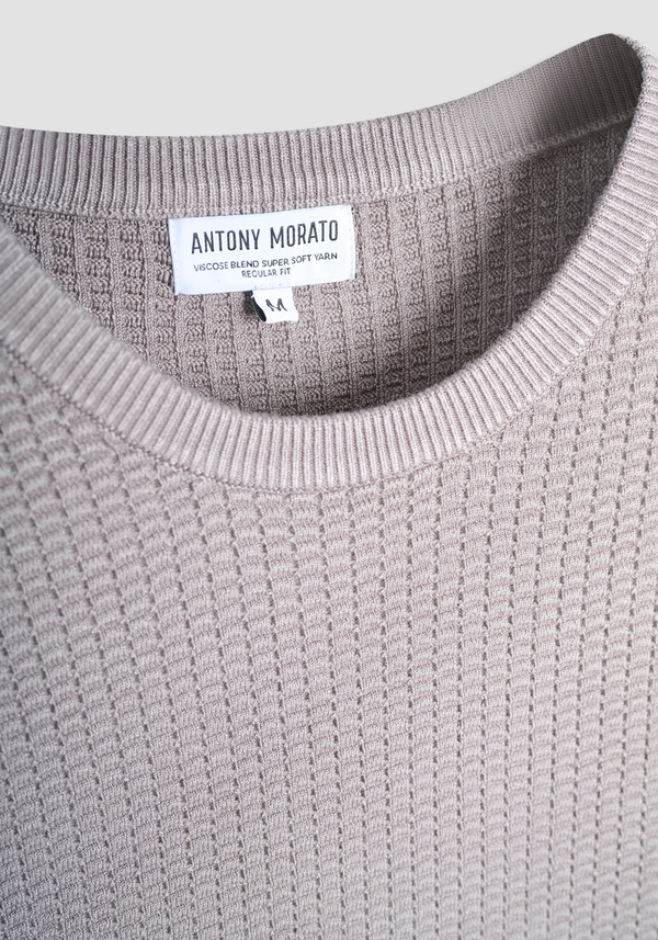 REGULAR FIT SWEATER IN VISCOSE BLEND - Antony Morato Online Shop