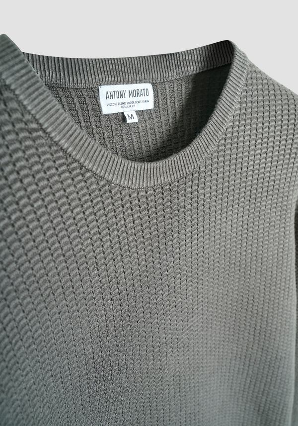 REGULAR FIT SWEATER IN VISCOSE BLEND - Antony Morato Online Shop