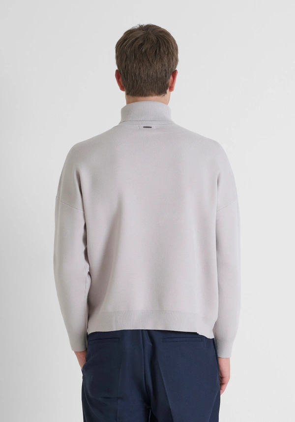RELAXED FIT TURTLENECK SWEATER IN VISCOSE BLEND - Antony Morato Online Shop
