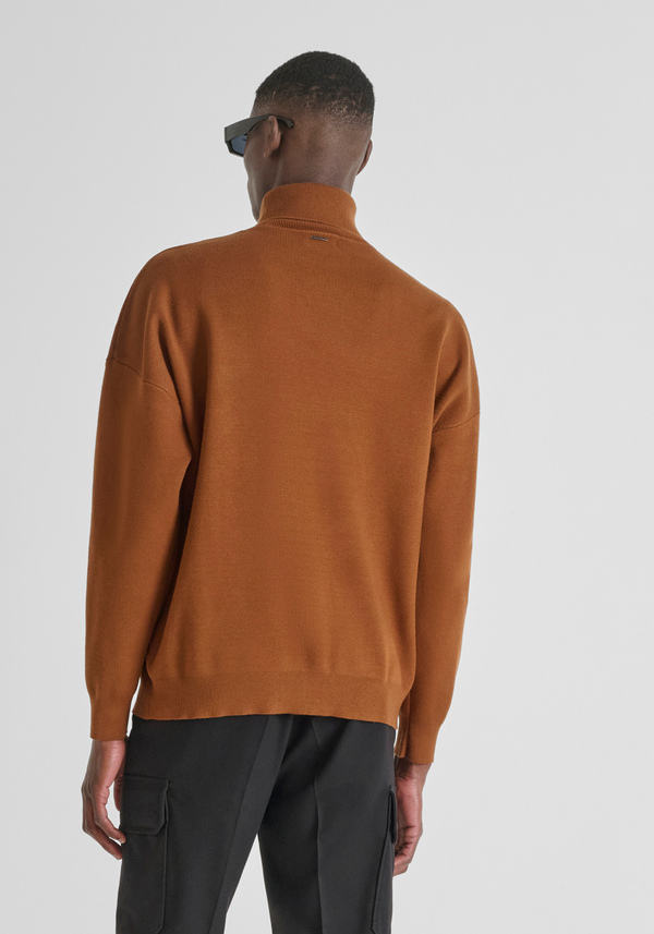 RELAXED FIT TURTLENECK SWEATER IN VISCOSE BLEND - Antony Morato Online Shop