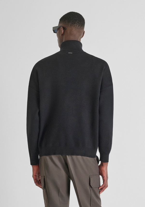 RELAXED FIT TURTLENECK SWEATER IN VISCOSE BLEND - Antony Morato Online Shop