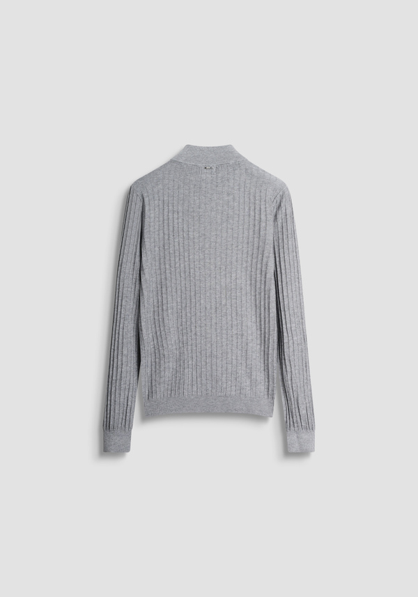 SLIM FIT SWEATER IN WOOL BLEND WITH ZIP - Antony Morato Online Shop