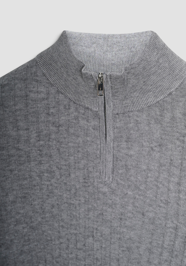 SLIM FIT SWEATER IN WOOL BLEND WITH ZIP - Antony Morato Online Shop