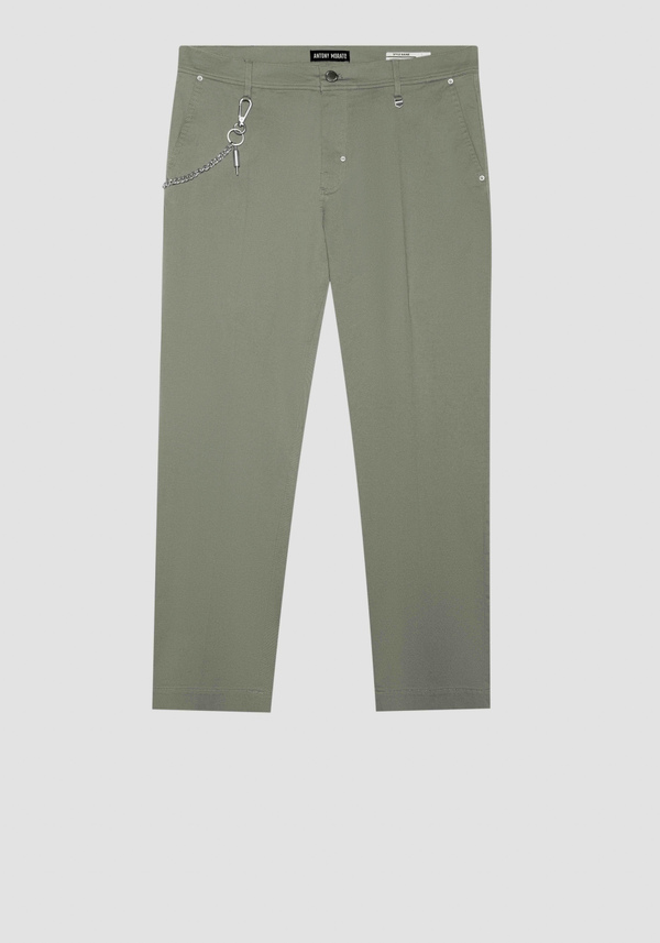 PANTALON « OLIVER » SLIM FIT ANKLE LENGTH EN COTON ÉLASTIQUE MICRO-ARMURE - Antony Morato Online Shop