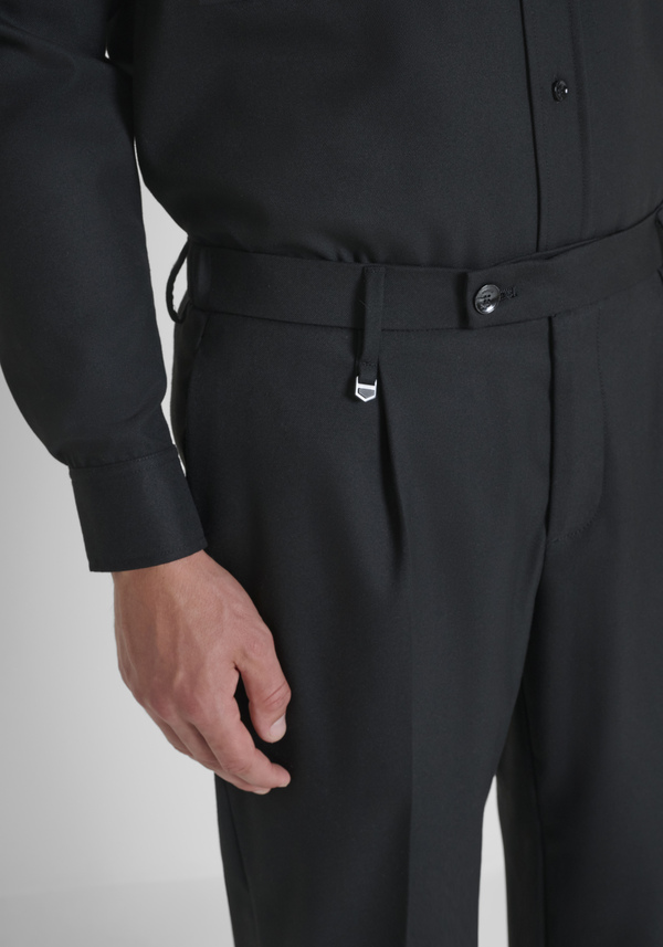 REGULAR FIT TROUSERS "DUKE" STRAIGHT LEG IN WARM FABRIC - Antony Morato Online Shop