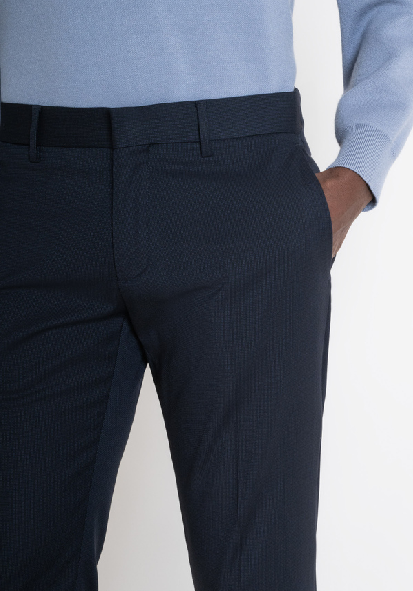 PANTALON « BONNIE » SLIM FIT EN VISCOSE ÉLASTIQUE AVEC MOTIF - Antony Morato Online Shop