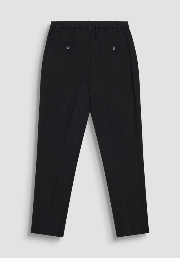 REGULAR FIT BLACK "LUIS" TROUSERS IN WOOL BLEND - Antony Morato Online Shop