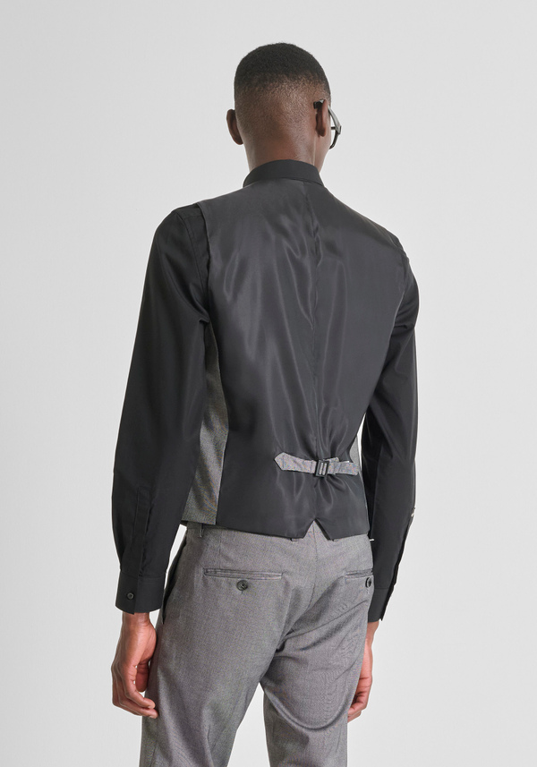 SLIM FIT VEST IN STRETCH VISCOSE MICRO PATTERN PRINT - Antony Morato Online Shop