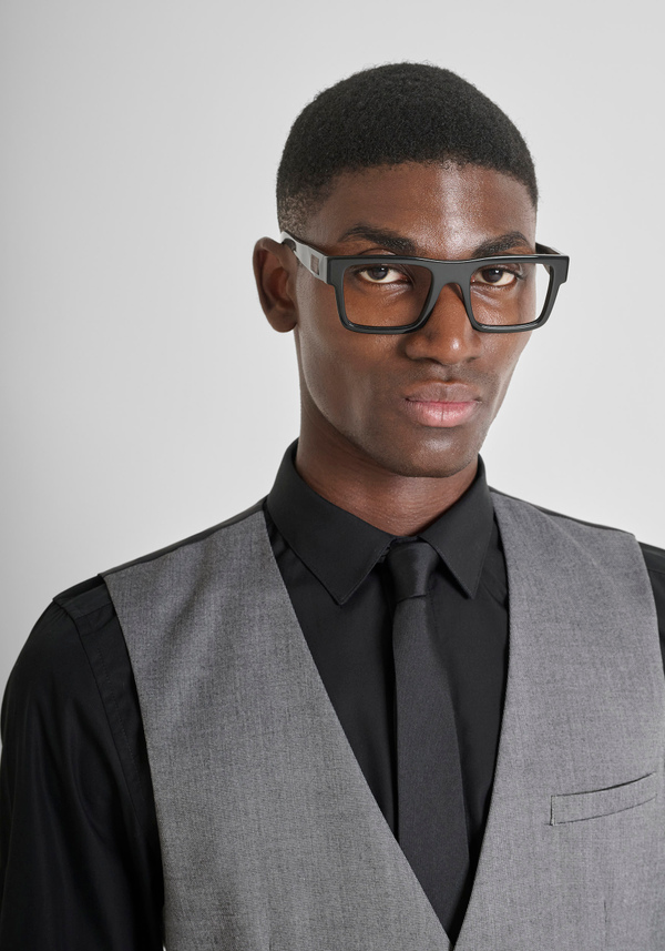 SLIM FIT VEST IN STRETCH VISCOSE MICRO PATTERN PRINT - Antony Morato Online Shop