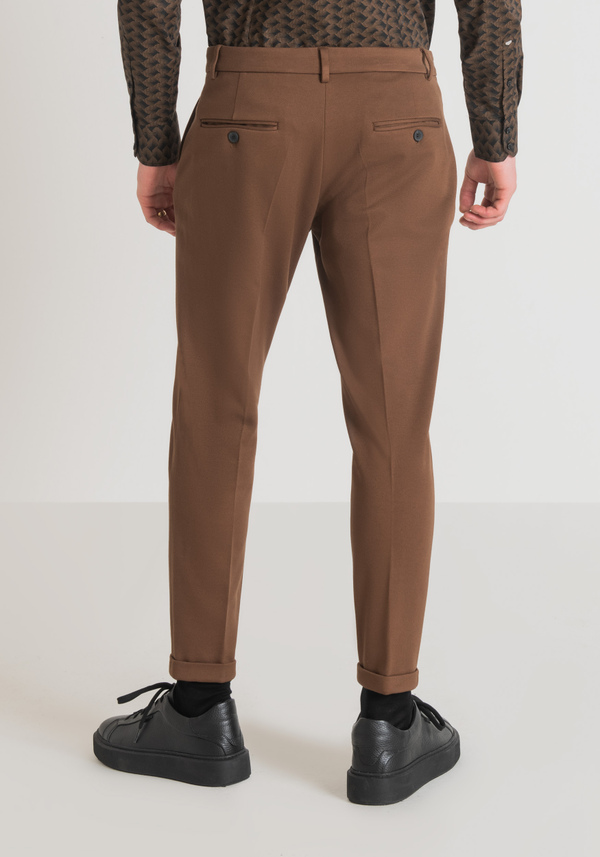"ASHE" SUPER SKINNY FIT TROUSERS IN SOLID-COLOUR VISCOSE BLEND - Antony Morato Online Shop
