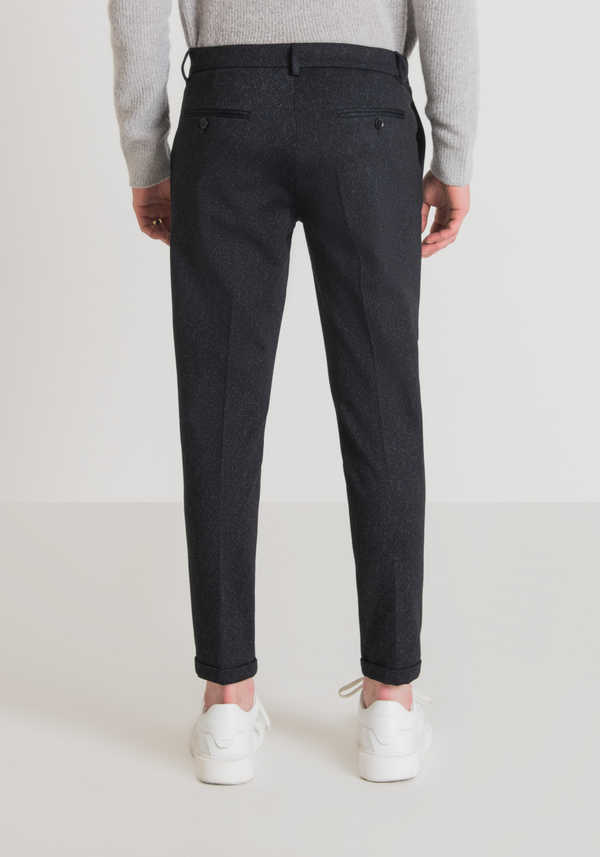 "ASHE" SUPER SKINNY FIT TROUSERS IN STRETCH VISCOSE BLEND FABRIC WITH HERRINGBONE PATTERN - Antony Morato Online Shop