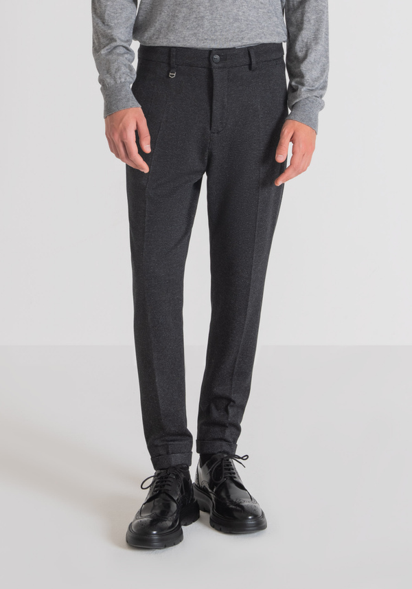 "ASHE" SUPER SKINNY-FIT TROUSERS WITH MICRO WEAVE - Antony Morato Online Shop