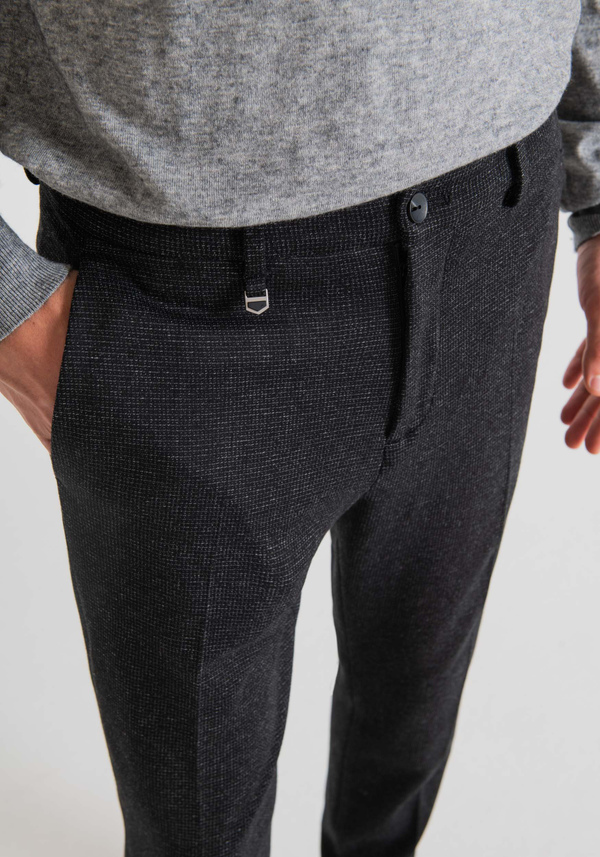 "ASHE" SUPER SKINNY-FIT TROUSERS WITH MICRO WEAVE - Antony Morato Online Shop