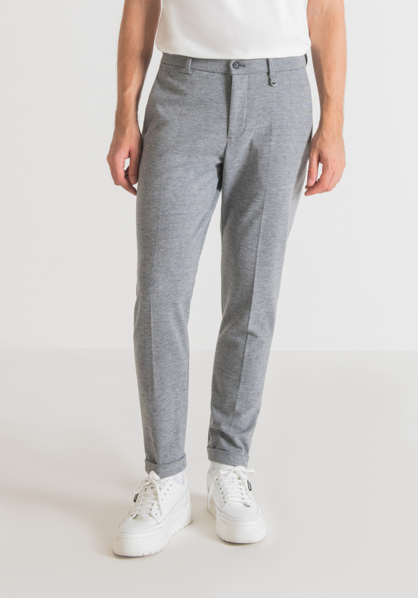 "ASHE" SUPER SKINNY FIT TROUSERS IN STRETCH FABRIC WITH MÉLANGE EFFECT - Antony Morato Online Shop