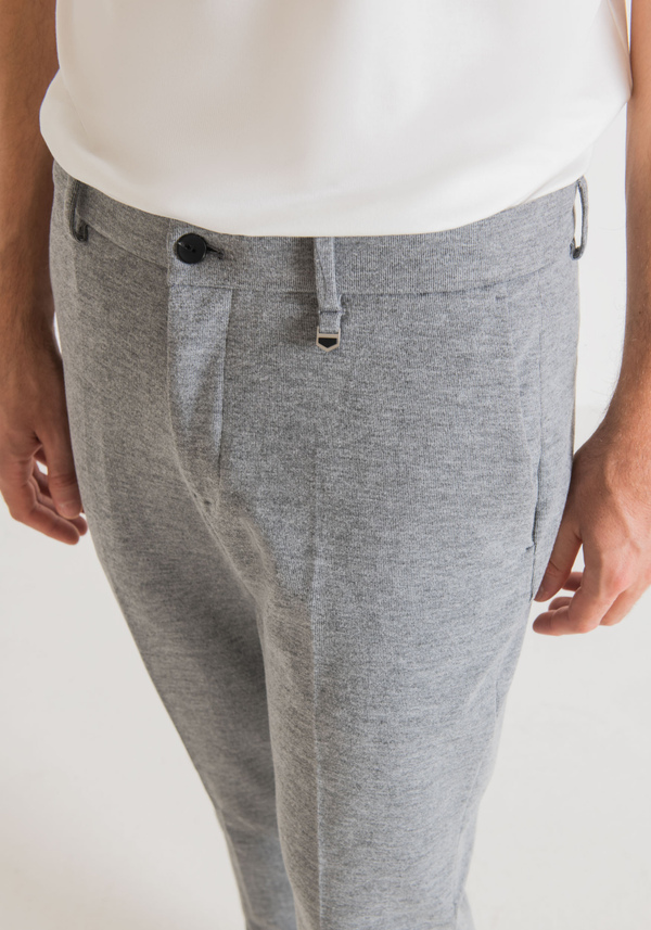 "ASHE" SUPER SKINNY FIT TROUSERS IN STRETCH FABRIC WITH MÉLANGE EFFECT - Antony Morato Online Shop