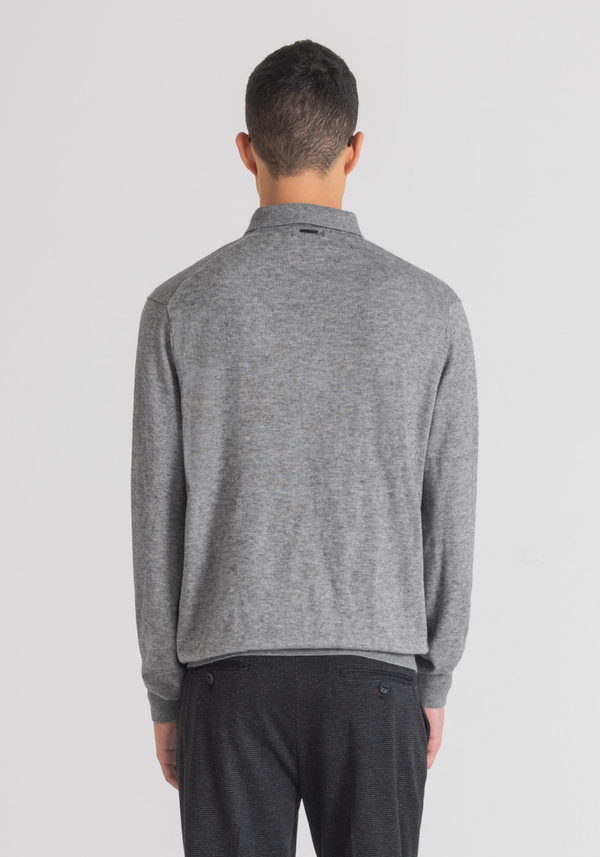 REGULAR-FIT LONG-SLEEVED KNIT POLO SHIRT IN SOFT WOOL AND CASHMERE BLEND YARN - Antony Morato Online Shop