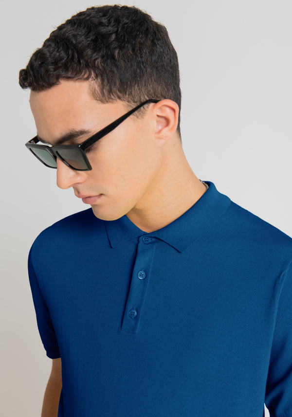 SLIM-FIT KNITTED POLO SHIRT IN YARN - Antony Morato Online Shop