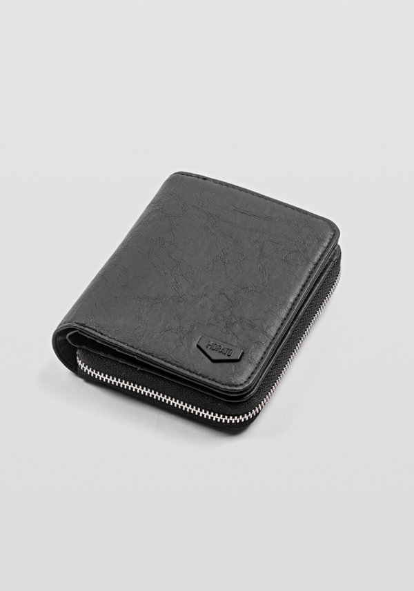 LEATHER WALLET WITH ZIP CLOSURE - Antony Morato Online Shop