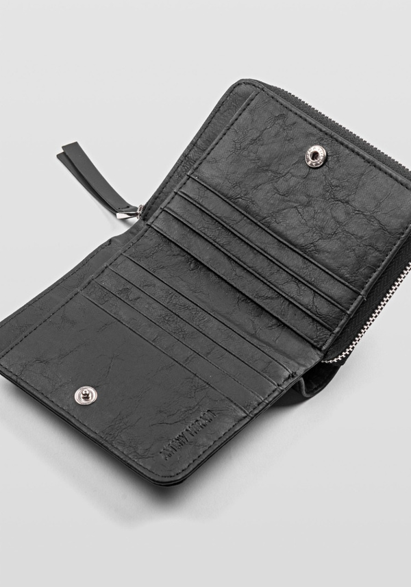 LEATHER WALLET WITH ZIP CLOSURE - Antony Morato Online Shop